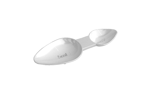 Ложка мерная двухсторонняя 2,5 мл-5 мл (пластиковая)